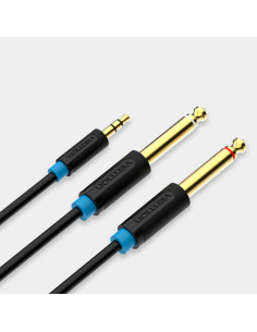 Vention Cable Estéreo BACBH  Jack 3.5 Macho - 2x Jack 6.5 Macho  2m  Negro 2