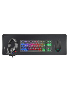 Mars Gaming MCP-RGB3, Pack Gaming Teclado Fixed RGB + Ratón Gaming RGB Flow 3200 DPI + Auriculares Over-Ear RGB + Alfombrilla 2