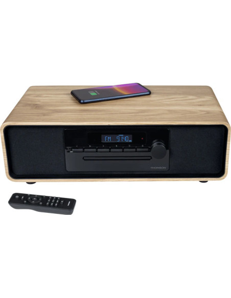 Thomson MIC300IBT sistema de audio para el hogar Microcadena de música para uso doméstico 10 W Negro, Madera