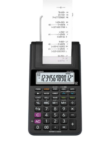 Casio HR-8RCE-BK calculadora Escritorio Calculadora de impresión Negro