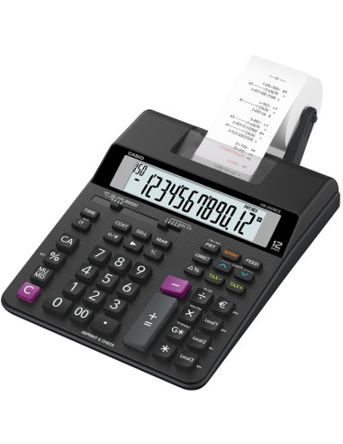 Casio HR-200RCE calculadora Escritorio Calculadora de impresión Negro