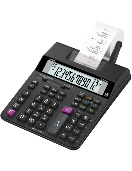 Casio HR-200RCE calculadora Escritorio Calculadora de impresión Negro
