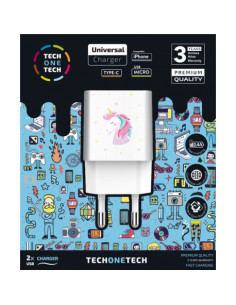 TECH ONE TECH TEC2501 cargador de dispositivo móvil Smartphone Blanco Corriente alterna Interior