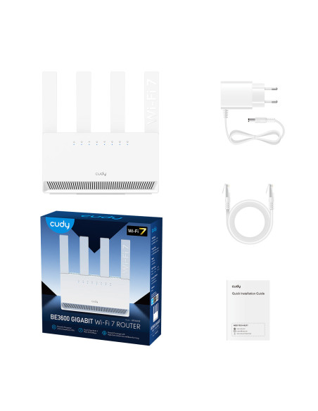 Cudy WR3600E router inalámbrico Gigabit Ethernet Doble banda (2,4 GHz   5 GHz) Blanco