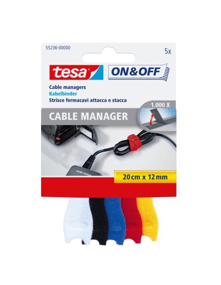 TESA On & Off presilla Negro, Azul, Rojo, Blanco, Amarillo 5 pieza(s)
