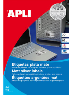 APLI 10071 etiqueta autoadhesiva Plata 20 pieza(s) 2