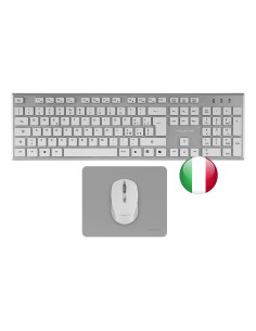 Tacens 6ZENITHWIT teclado Ratón incluido Hogar   Oficina RF inalámbrico QWERTY Italiano Plata, Blanco