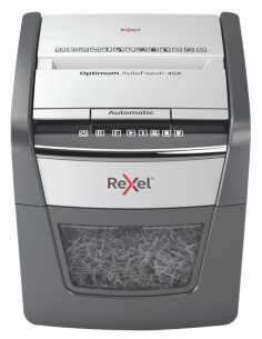 Rexel AutoFeed 45X triturador de papel Corte cruzado 55 dB Negro, Plata