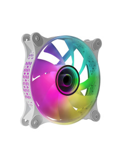 Mars Gaming MF-3D Blanco, Ventilador ARGB 360° 12cm, Espejo Infinito 3D, Sistema Anti-vibraciones, Ultra-silencioso,