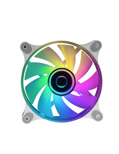 Mars Gaming MF-3D Blanco, Ventilador ARGB 360° 12cm, Espejo Infinito 3D, Sistema Anti-vibraciones, Ultra-silencioso, 2