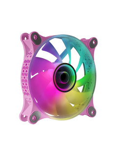 Mars Gaming MF-3D Rosa, Ventilador ARGB 360° 12cm, Espejo Infinito 3D, Sistema Anti-vibraciones, Ultra-silencioso,