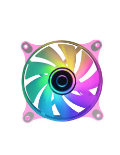 Mars Gaming MF-3D Rosa, Ventilador ARGB 360° 12cm, Espejo Infinito 3D, Sistema Anti-vibraciones, Ultra-silencioso, 2