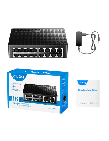 Cudy FS1016D switch Fast Ethernet (10 100) Negro