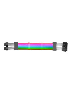 Mars Gaming MCA-16, Cable Extensor ARGB 8+8pin PCIe para Tarjeta Gráfica, LEDs Ultrabrillantes, Compatibilidad Total, AWG18 de