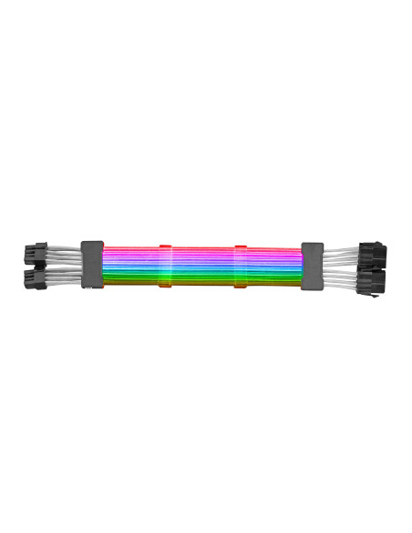 Mars Gaming MCA-16, Cable Extensor ARGB 8+8pin PCIe para Tarjeta Gráfica, LEDs Ultrabrillantes, Compatibilidad Total, AWG18 de