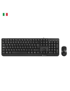 NGS Cocoa Kit, QWERTY, IT teclado Ratón incluido Universal USB Italiano Negro