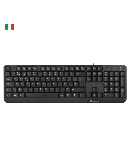 NGS FunkyV3, QWERTY, IT teclado Hogar USB Italiano Negro