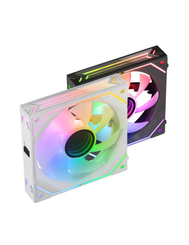 Mars Gaming MF-LINKFINITY Blanco, Ventilador Modular PWM 120mm, Sistema de Conexión LINKFINITY, Iluminación Infinity Mirror
