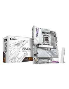 GIGABYTE X870E AORUS ELITE WIFI7 ICE Placa base - Soporta procesadores AMD Ryzen 9000, VRM digital de 16+2+2 fases, hasta 8200