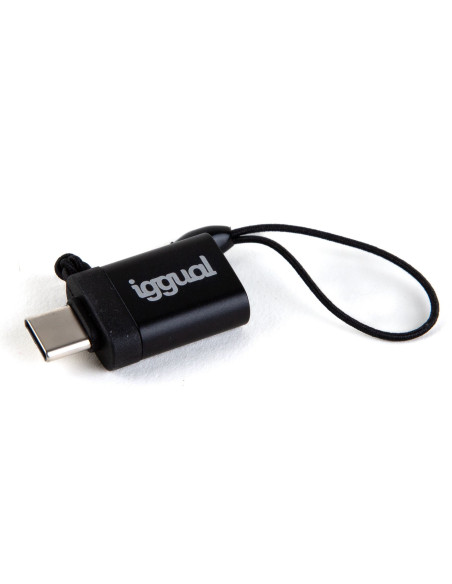 iggual Adaptador USB OTG tipo C a USB-A 3.1 negro
