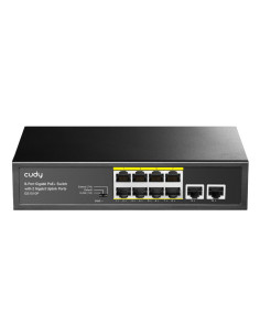 Cudy GS1010P switch Gigabit Ethernet (10 100 1000) Energía sobre Ethernet (PoE) Montaje en pared escritorio Negro