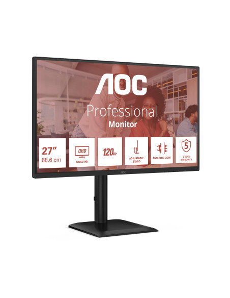 AOC E4 Q27E4U pantalla para PC 68,6 cm (27") 2560 x 1440 Pixeles Quad HD LED Negro