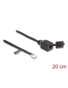 DeLOCK Cable RJ12 macho a RJ12 hembra con tapa protectora 20 cm negro 2