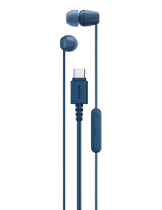 Sony IER-EX15C Auriculares Alámbrico Dentro de oído Llamadas Música USB Tipo C Azul