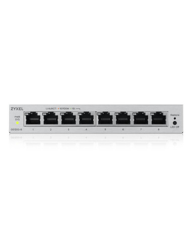 Zyxel GS1200-8V3 Gestionado L2 Gigabit Ethernet (10 100 1000) Escritorio Gris