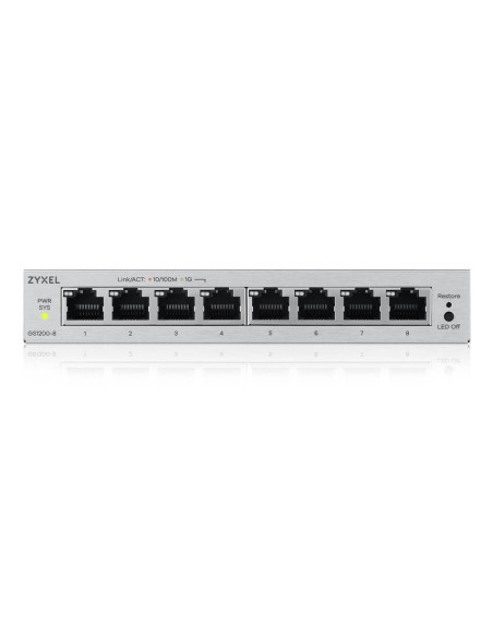 Zyxel GS1200-8V3 Gestionado L2 Gigabit Ethernet (10 100 1000) Escritorio Gris