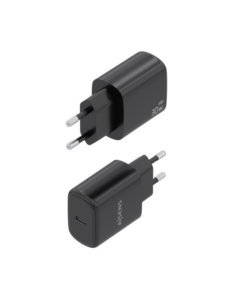 AISENS Cargador GaN 30W, 1xUSB-C PD3.0, Negro