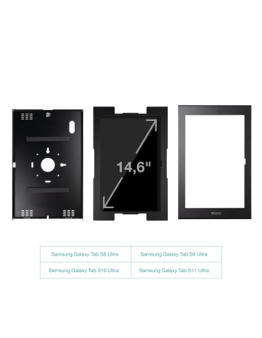 TooQ Marco Antirrobo para Tablets de 14,6”, Negro