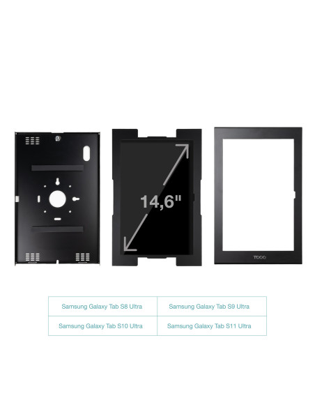 TooQ Marco Antirrobo para Tablets de 14,6”, Negro