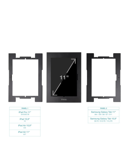 TooQ Marco Antirrobo para Tablets de 11”, Negro