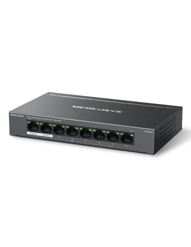 Mercusys MS108GP switch Gestionado Gigabit Ethernet (10 100 1000) Energía sobre Ethernet (PoE) Negro