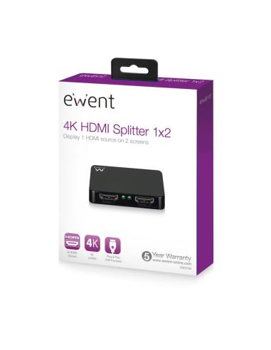 MINI SPLITTER DIVISOR 4K 60 HZ. HDMI 1x2 EW3720