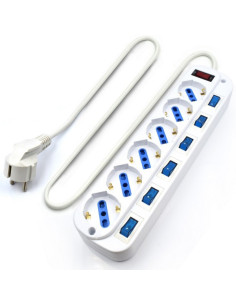 Ewent EW3932-3M limitador de tensión Blanco 6 salidas AC 2