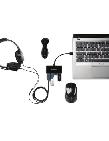 Kensington Hub USB 3.0 de cuatro puertos UH4000  negro