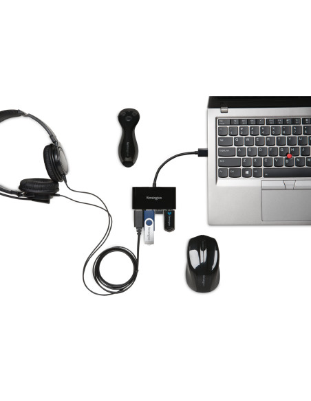 Kensington Hub USB 3.0 de cuatro puertos UH4000  negro