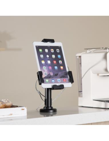 AISENS Soporte Antirobo de Sobremesa / Pared Ajustable (1 Pivote) para Tablet, Negro