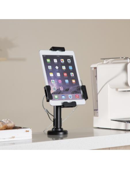 AISENS Soporte Antirobo de Sobremesa / Pared Ajustable (1 Pivote) para Tablet, Negro