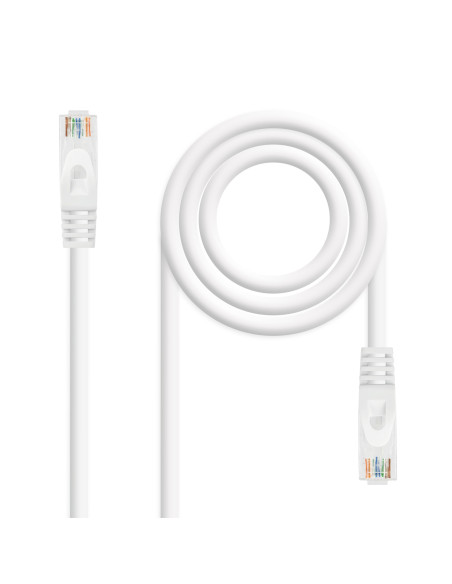 Nanocable Cable de red latiguillo RJ45 LSZH Cat.6A UTP AWG24, Blanco, 1.0m