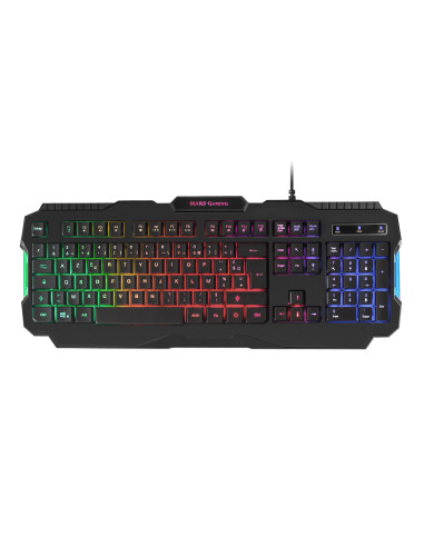 Mars Gaming MRK0FR, Teclado Gaming, Iluminación RGB Rainbow, Antighosting, Idioma Francés