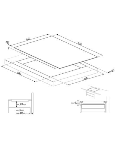 Smeg SI5632D hobs Negro Integrado Con placa de inducción 3 zona(s)