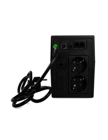 Green Cell UPS01LCD sistema de alimentación ininterrumpida (UPS) Línea interactiva 0,6 kVA 360 W 2 salidas AC