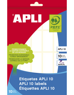 APLI 01641 etiqueta autoadhesiva Plaza Permanente Blanco 200 pieza(s)