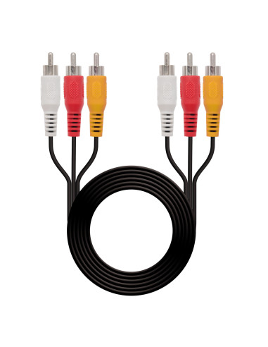 Nanocable 10.24.0802 cable de vídeo compuesto 1,8 m 3 x RCA Negro