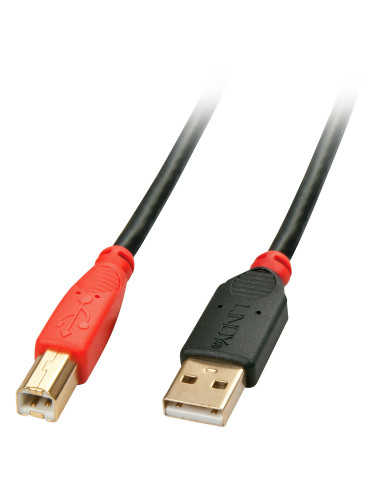 Lindy 42762 cable USB USB 2.0 15 m USB A USB B Negro, Rojo