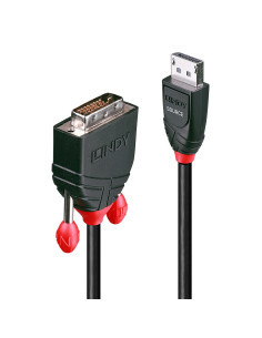 Lindy 41490 adaptador de cable de vídeo 1 m DVI-D DisplayPort Negro