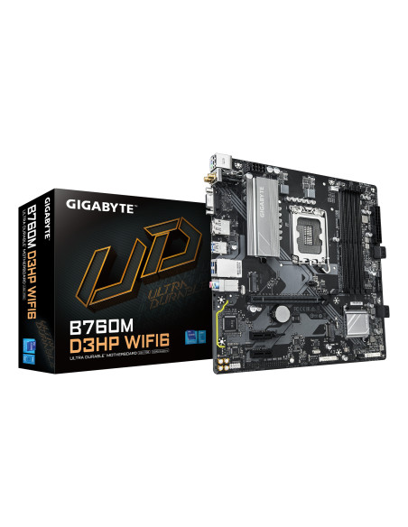 GIGABYTE B760M D3HP WIFI6 Placa base - Compatible con procesadores Intel Core 14ª generación, VRM digital de 4+1+1 fases, hasta